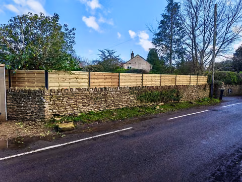 Decorative Milan privacy fence panels with anthracite DuraPost supports in Freshford near Bath