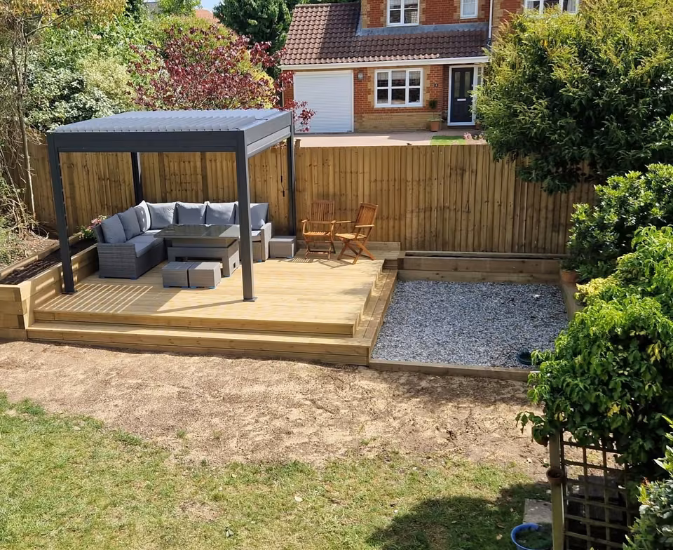 Completed fencing and landscaping project in a Bristol garden